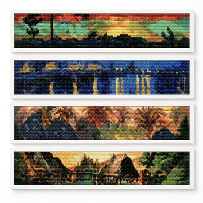 Panel Series featuring Landscapes Cross Stitch Kit - Square Panel Cross Stitch Kit - Vincent Van Gogh