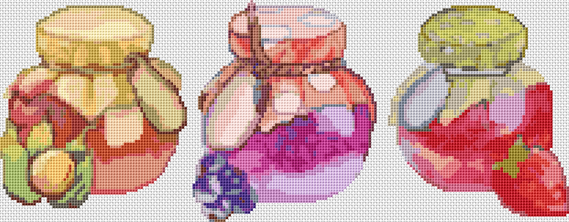 Panel Series featuring Jam Jars Cross Stitch Pattern | The Art of Stitch