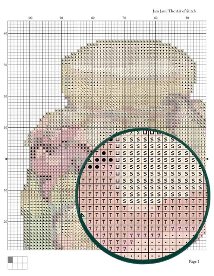 Panel Series featuring Jam Jars Cross Stitch Pattern - Square Panel Cross Stitch Pattern - The Art of Stitch