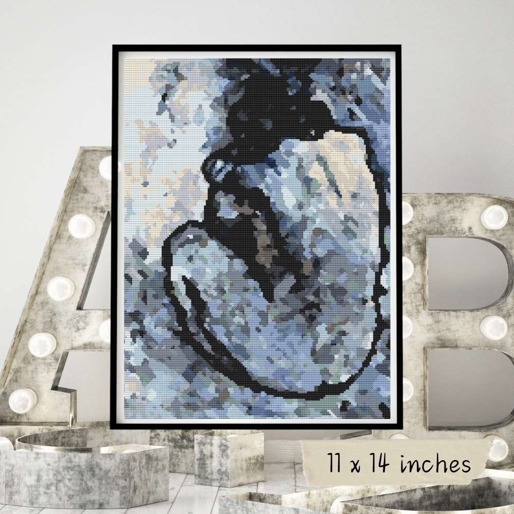 Blue Nude Cross Stitch Kit