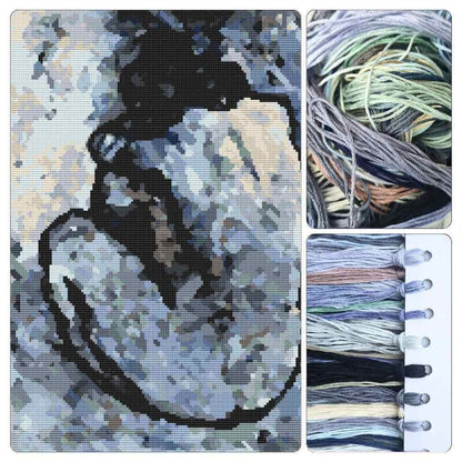 Blue Nude Cross Stitch Kit