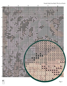 Female Nude from Back Cross Stitch Pattern