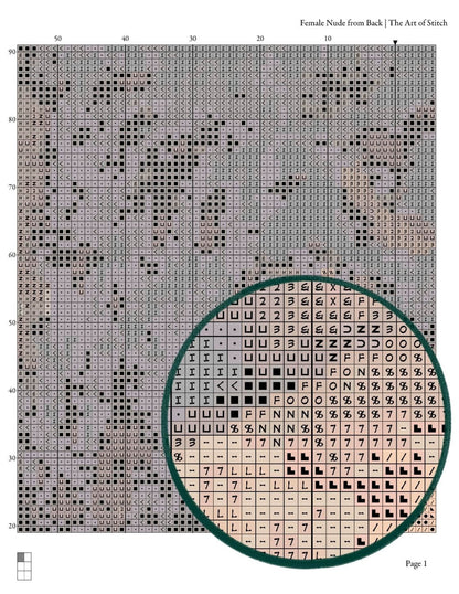 Female Nude from Back Cross Stitch Kit