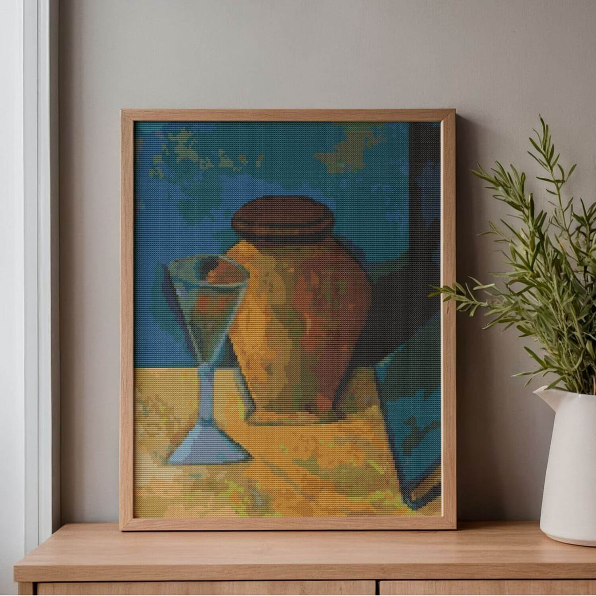 Pot, Glass and Book Cross Stitch Kit