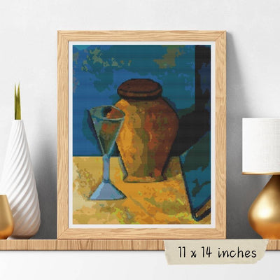 Pot, Glass and Book Cross Stitch Pattern