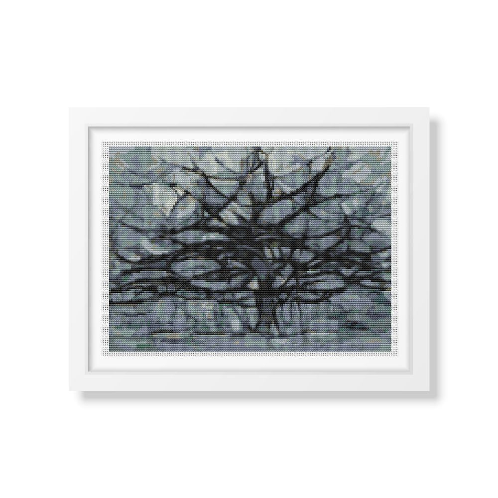 The Gray Tree Cross Stitch Kit | Piet Mondrian