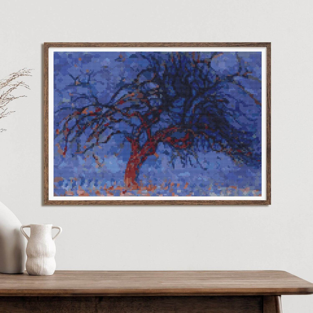 Evening Red Tree Cross Stitch Kit
