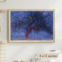Evening Red Tree Cross Stitch Kit - Premium Cross Stitch Kit - Piet Mondrian