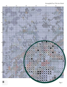 Evening Red Tree Cross Stitch Pattern