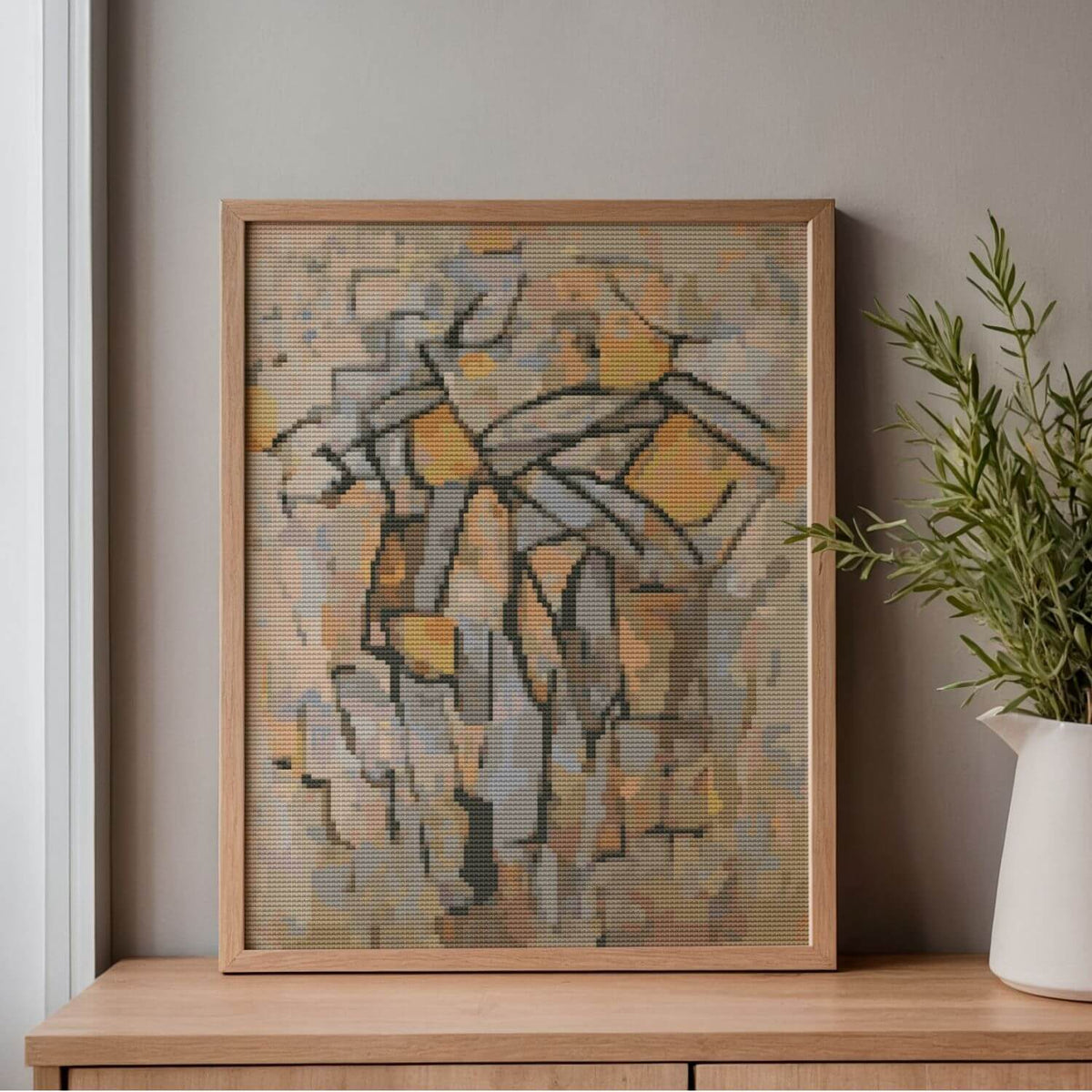 Composition in Grey Blue Cross Stitch Kit
