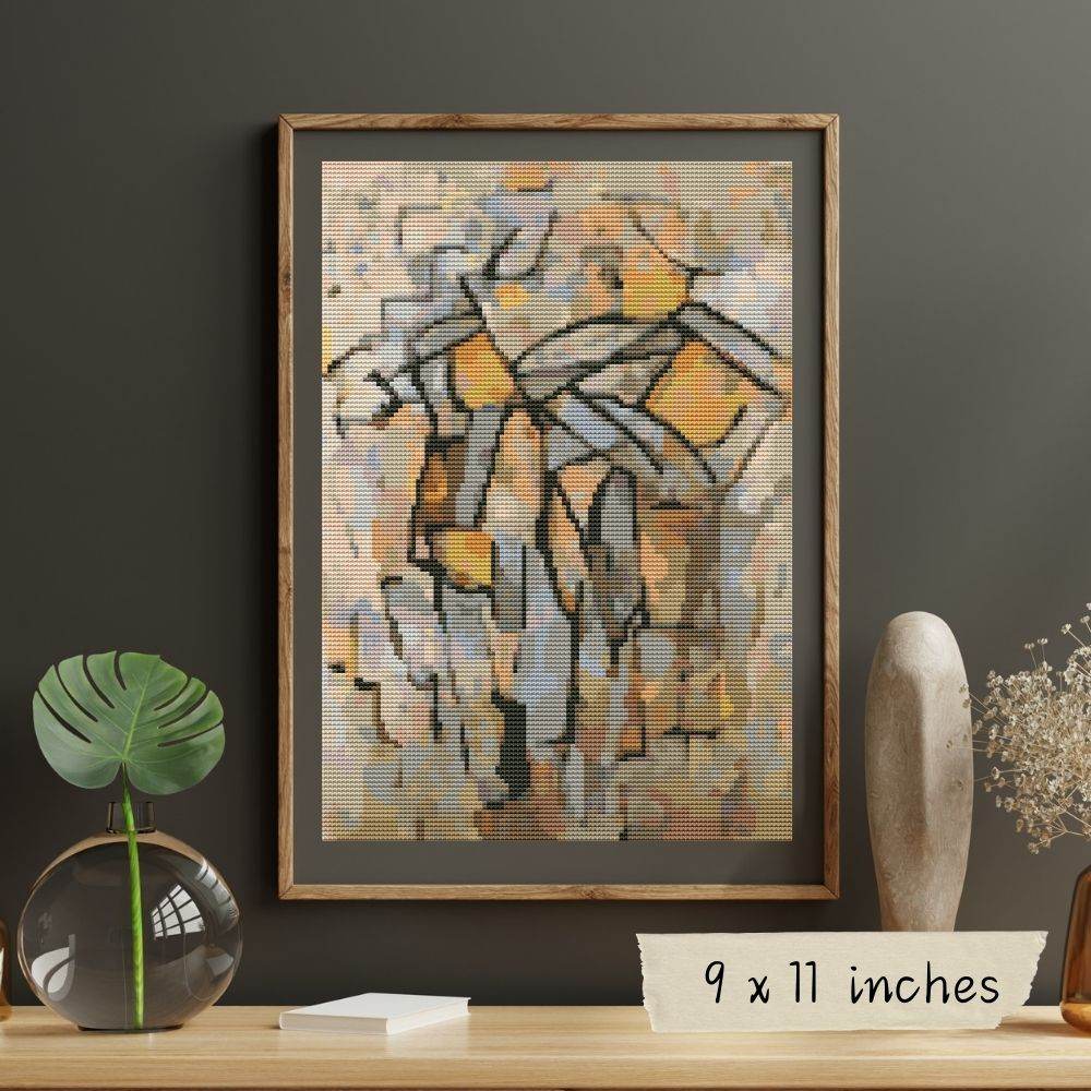 Composition in Grey Blue Cross Stitch Kit by Piet Mondrian