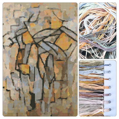 Composition in Grey Blue Cross Stitch Kit