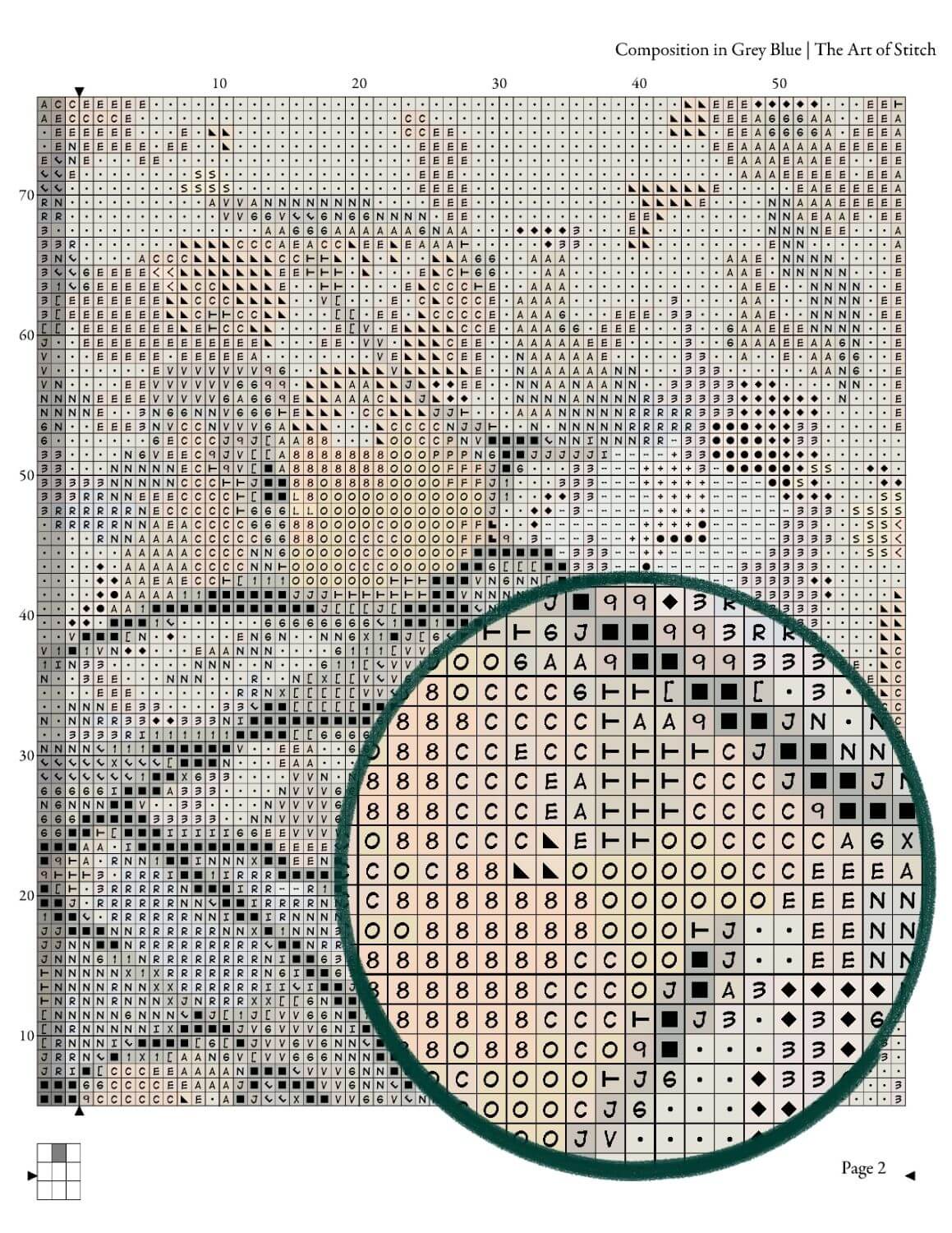 Composition in Grey Blue Cross Stitch Kit