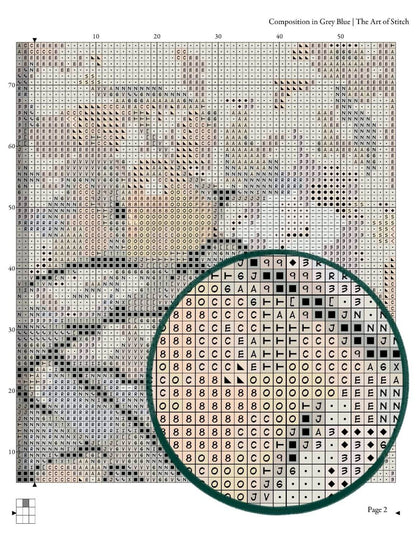 Composition in Grey Blue Cross Stitch Kit