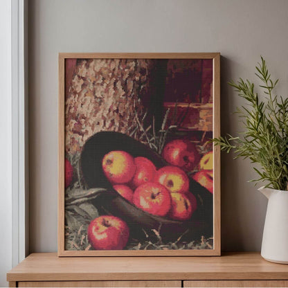 Still Life of Apples in a Hat Cross Stitch Kit