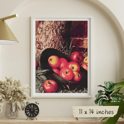 Still Life of Apples in a Hat Cross Stitch Pattern