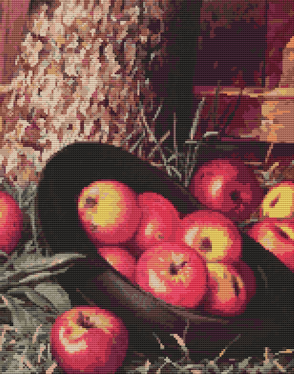 Still Life of Apples in a Hat Cross Stitch Kit | Levi Wells Prentice