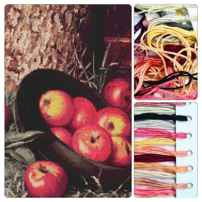 Still Life of Apples in a Hat Cross Stitch Kit