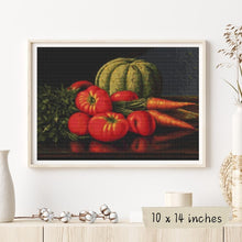Still Life with Cantaloupe, Tomatoes, and Carrots Cross Stitch Kit