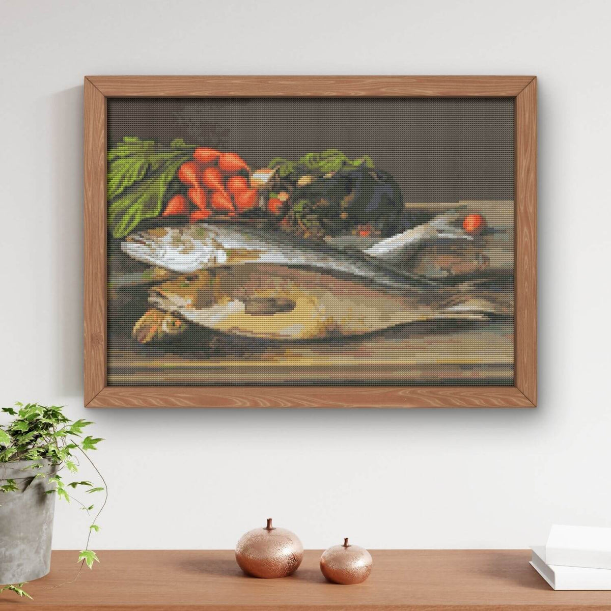 Fish, Lobster and Radishes Cross Stitch Kit