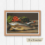 Fish, Lobster and Radishes Cross Stitch Kit