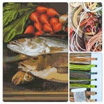 Fish, Lobster and Radishes Cross Stitch Kit
