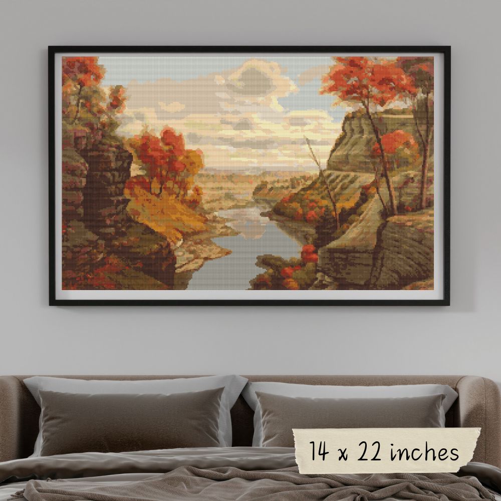 The Gorge at Letchworth Park Cross Stitch Kit | Levi Wells Prentice