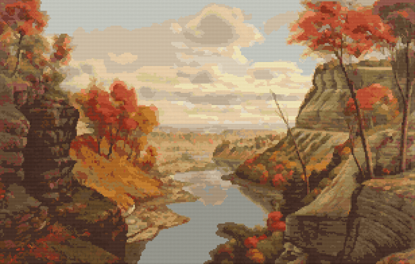 The Gorge at Letchworth Park Cross Stitch Kit | Levi Wells Prentice