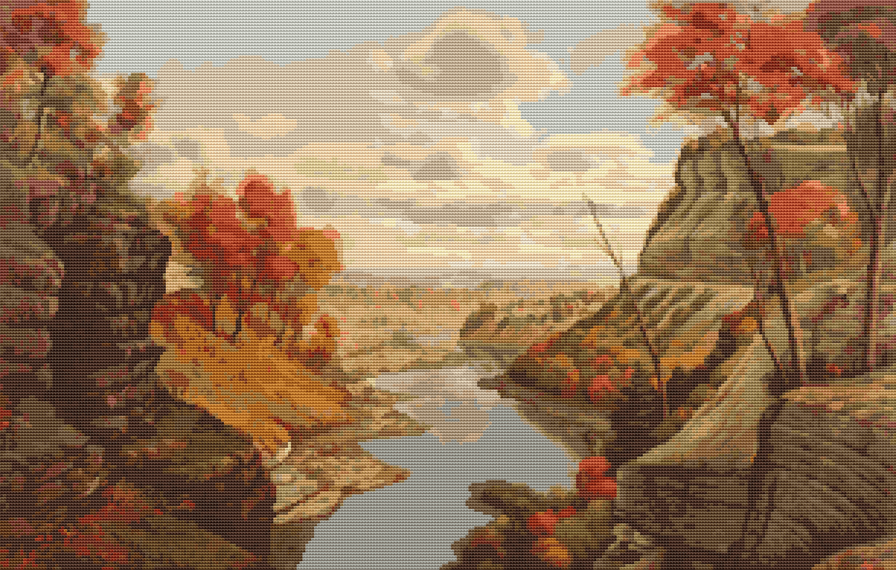 The Gorge at Letchworth Park Cross Stitch Pattern by Levi Wells Prentice