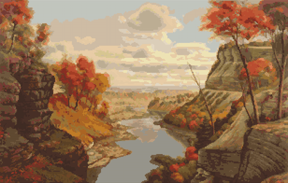 The Gorge at Letchworth Park Cross Stitch Pattern | Levi Wells Prentice