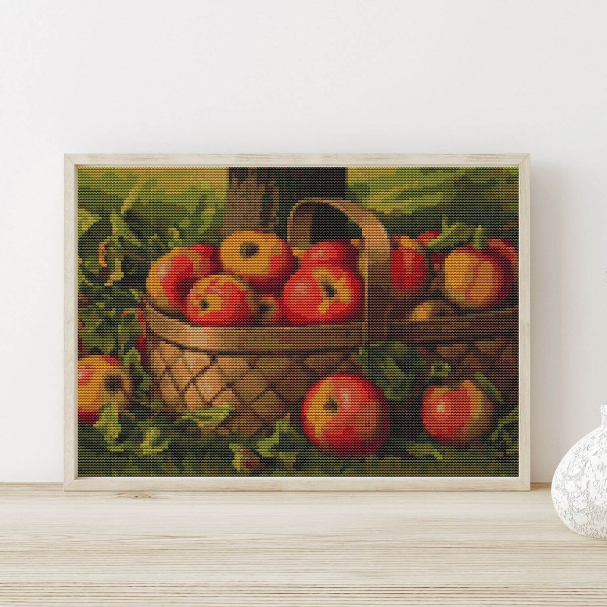 Apples in a Basket Cross Stitch Pattern