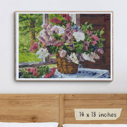 Lilacs by the Window Cross Stitch Pattern
