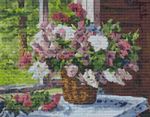 Lilacs by the Window Cross Stitch Pattern by Pyotr Konchalovsky