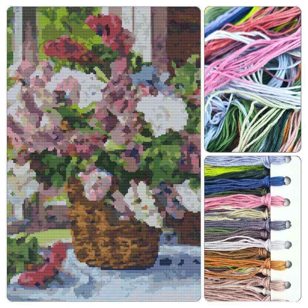 Lilacs by the Window Cross Stitch Kit