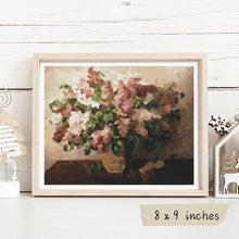 Lilacs in a Basket Cross Stitch Pattern