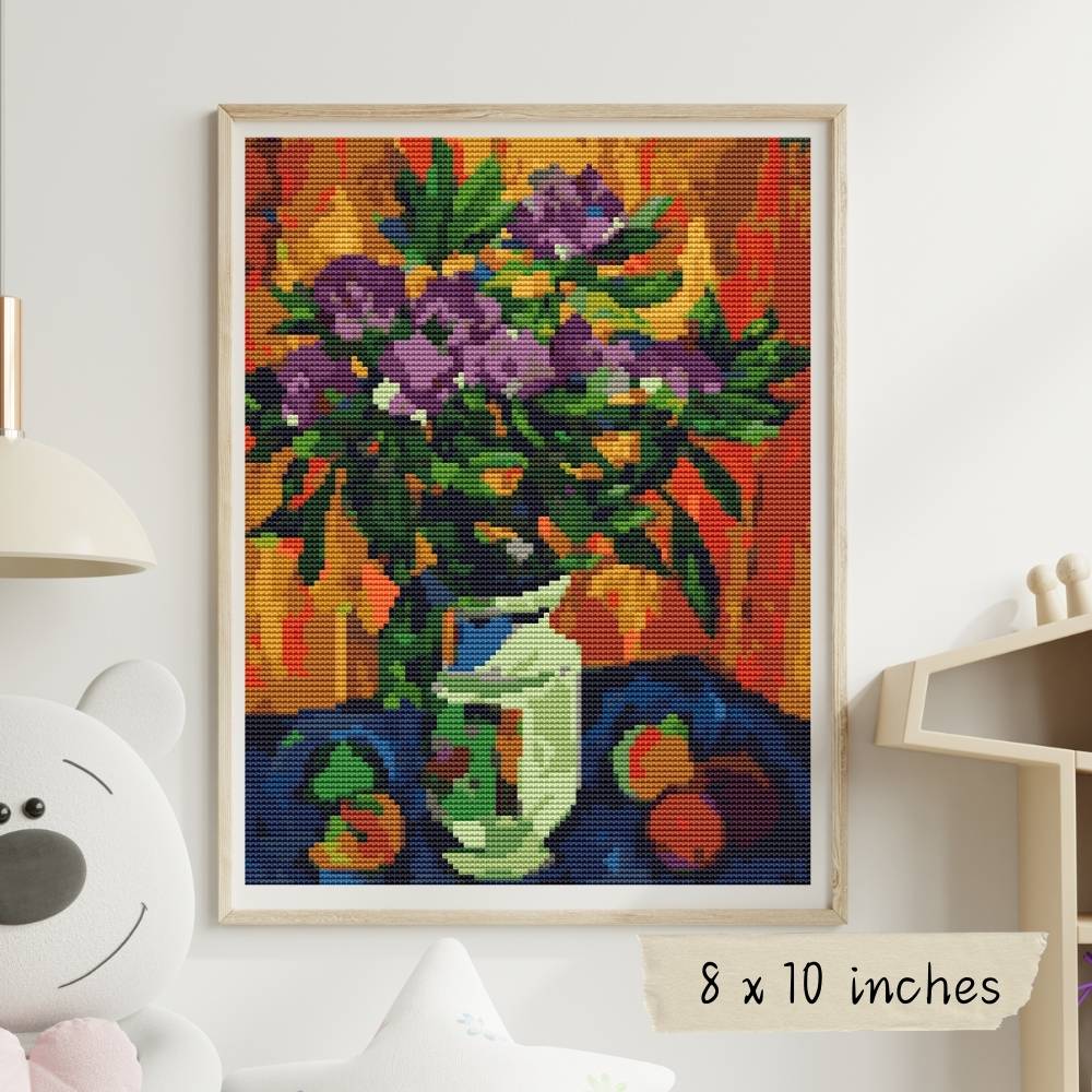 Still Life with Peonies in a Vase Cross Stitch Pattern