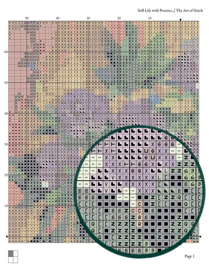 Still Life with Peonies in a Vase Cross Stitch Kit