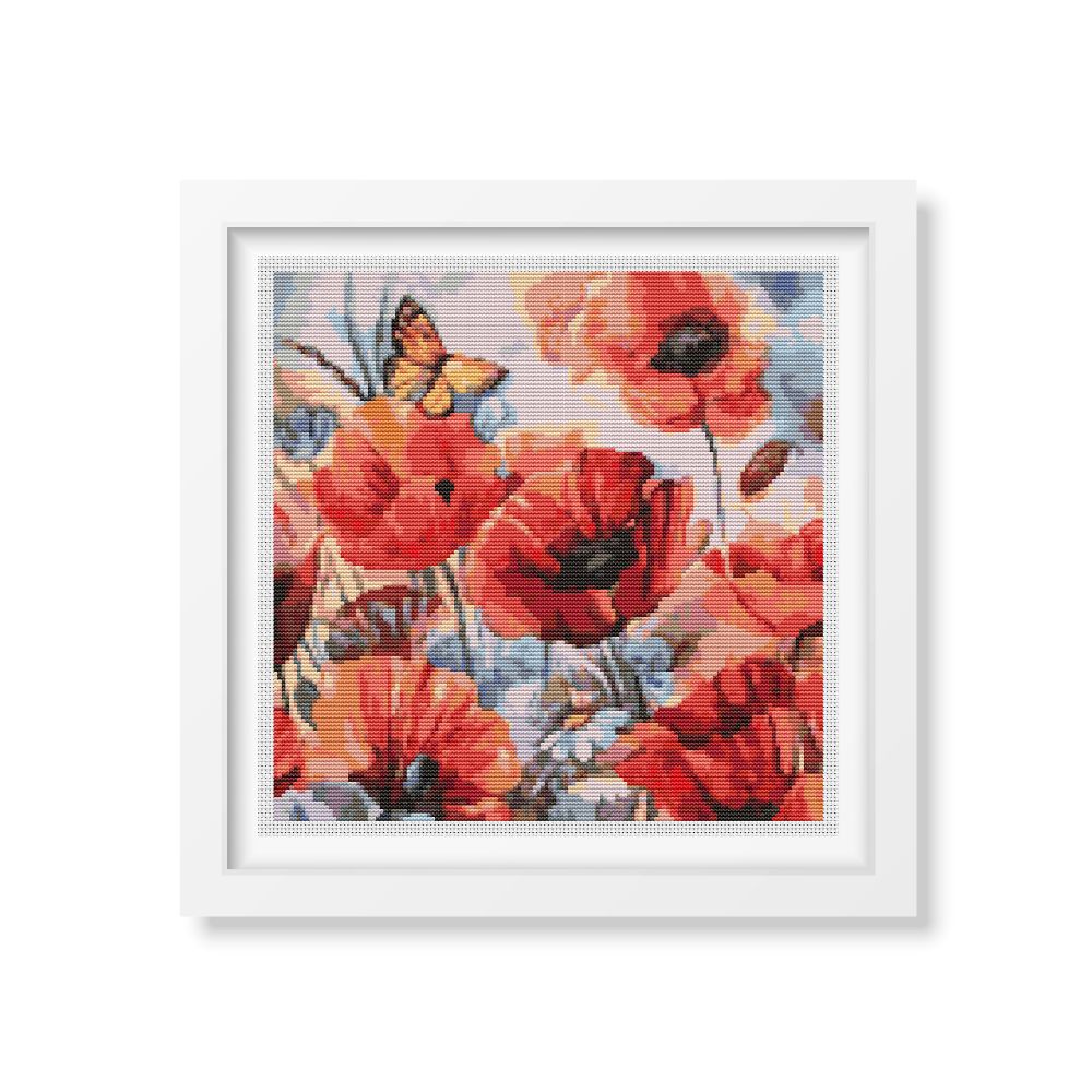 Poppies in Bloom Cross Stitch Pattern | The Art of Stitch