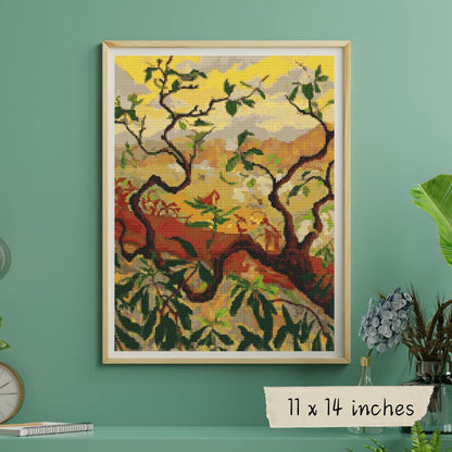 Japanese Style Landscape Cross Stitch Kit | Paul Ranson