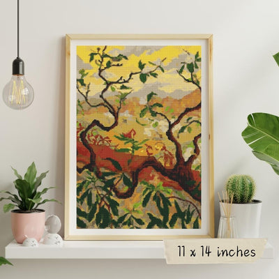 Japanese Style Landscape Cross Stitch Pattern