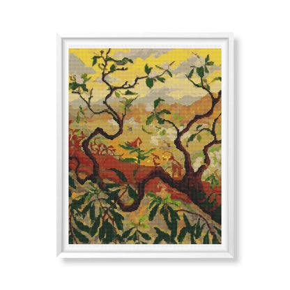 Japanese Style Landscape Cross Stitch Kit | Paul Ranson