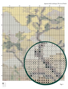 Japanese Style Landscape Cross Stitch Pattern