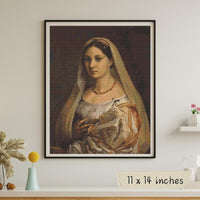 Woman with a Veil (La Donna Velata) Cross Stitch Pattern - Premium Cross Stitch Pattern - Raphael