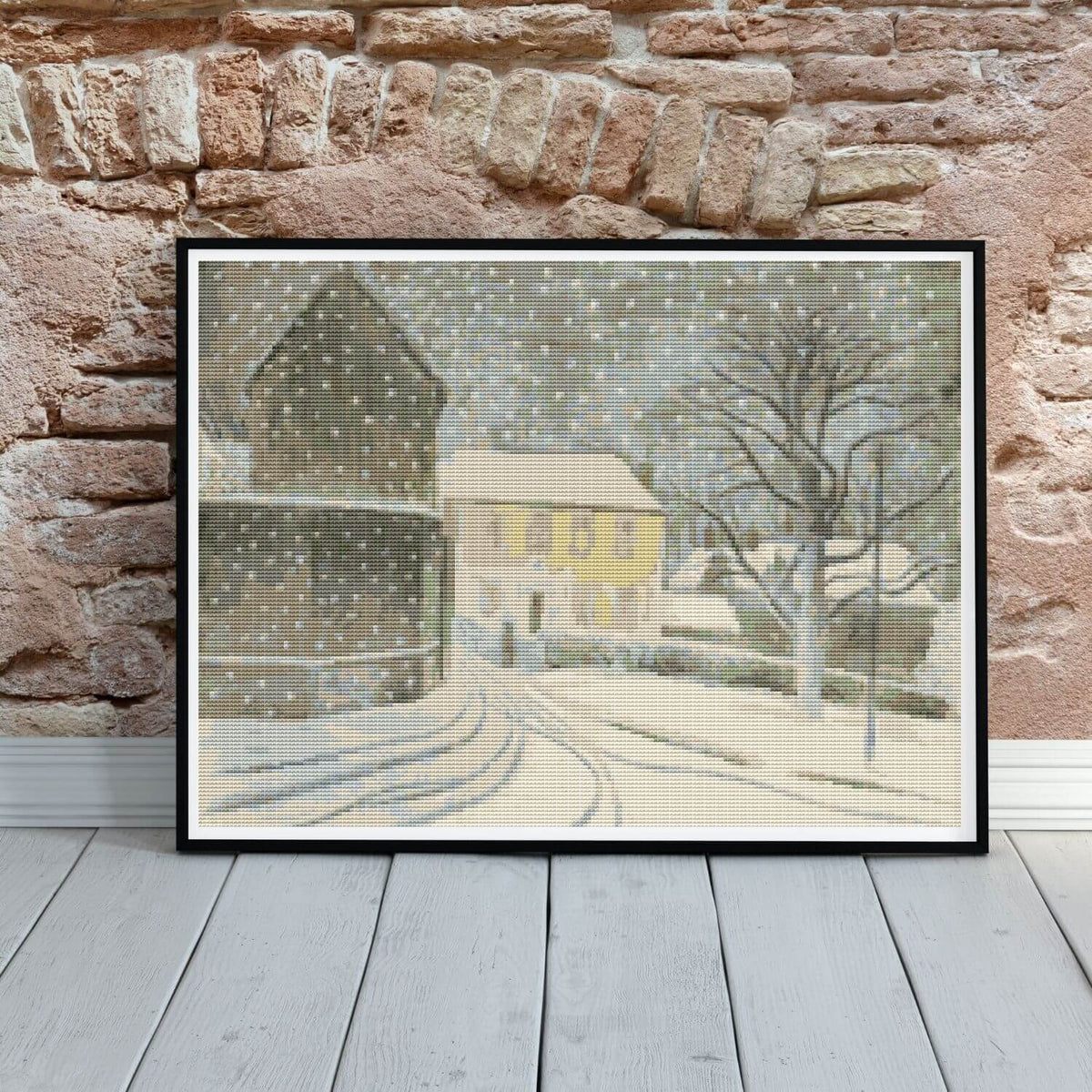Halstead Road in Snow Cross Stitch Pattern