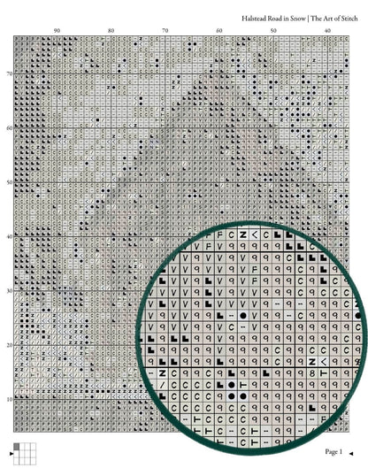 Halstead Road in Snow Cross Stitch Pattern