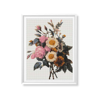 Flowers Cross Stitch Kit (REDOU04) | Pierre-Joseph Redouté