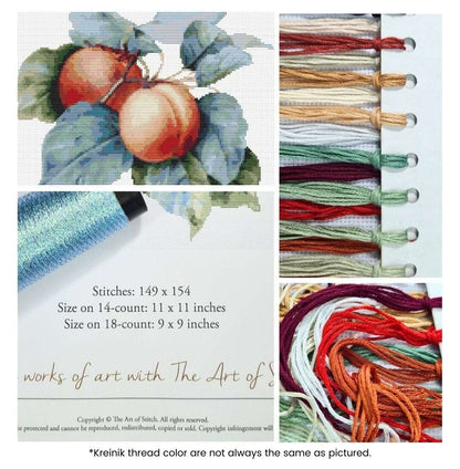 Apricots Cross Stitch Kit | Pierre-Joseph Redouté