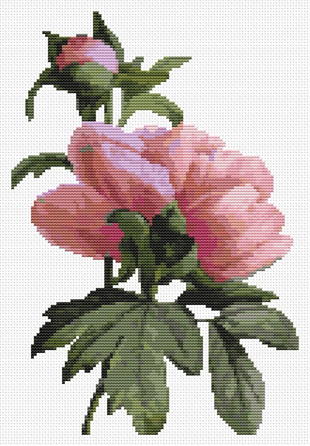 Flowers Cross Stitch Pattern by Pierre - Joseph Redouté