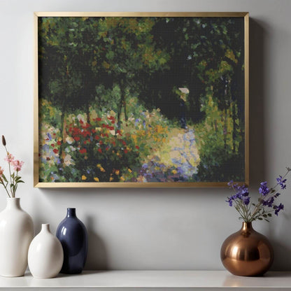 Woman at the Garden Cross Stitch Pattern