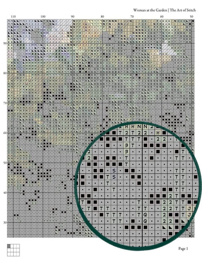 Woman at the Garden Cross Stitch Pattern